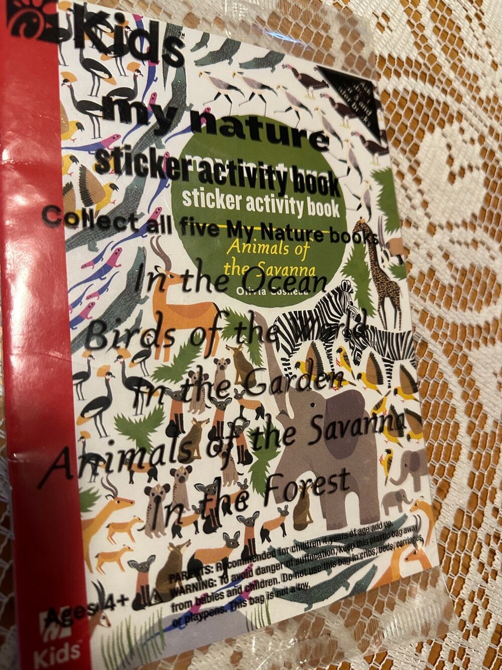 New Sealed Chick-fil-A Kids Meal Toy My Nature Sticker Activity Book Animals